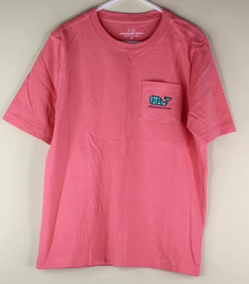Vineyard Vines Boys Short Sleeve Shirt Football Field Whale Lobster Reef Size 6 - Image 1 of 4