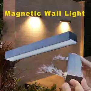 Magnetic Solar Wall Light Outdoor Lighting Waterproof Courtyard Garden Wall Lamp - Picture 1 of 28