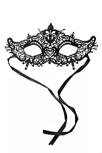 Mask half Mask Eye Mask Venice Elf Gothic Black Lace Masked Ball AE026A - Picture 1 of 4