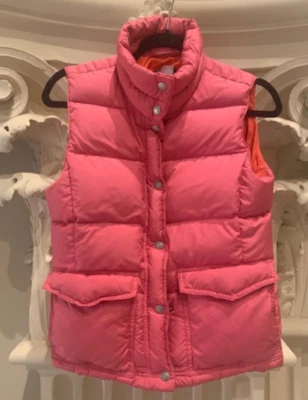J. CREW Pink Nylon Down Filled Full Zip Puffer Vest Jacket Women’s XSmall - Image 1 of 3