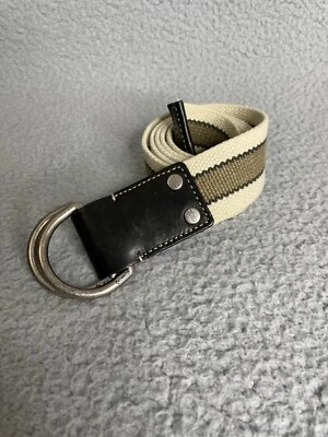 Cinturón tejido trenzado COACH Nadal para hombre talla M beige verde puntas de cuero Foto 1 de 4