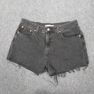 Levi's Shorts Womens 29 Black Denim low pro straight cotton summer Size 29 - Picture 1 of 9