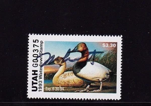 1993 UT-8GS UTAH State Waterfowl DUCK Stamp Governor Edition Canvasbacks US - Picture 1 of 1