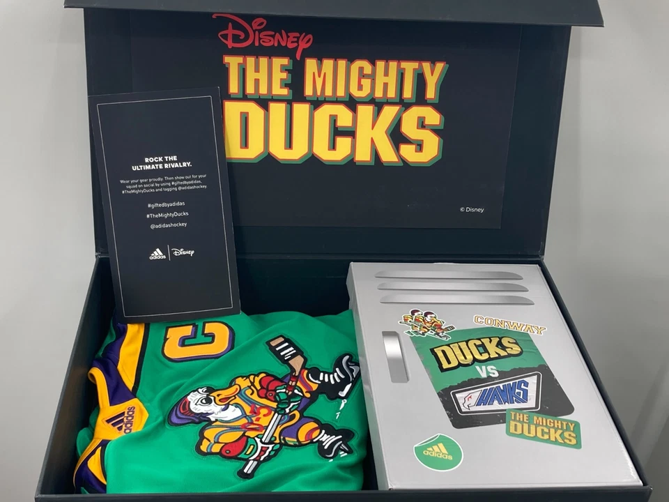 Disney Mighty Ducks Adidas x Conway Hockey Jersey 52 Ultraboost Zapatos 14 GX2117 Foto 1 de 4
