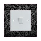 Black Floral Pattern Electrical Light Switch Surround Cute Printed Vinyl Sticker