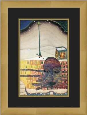 Friedensreich Hundertwasser Winter Painting Mister Snow Custom Framed Print — 第 1/2 张图片