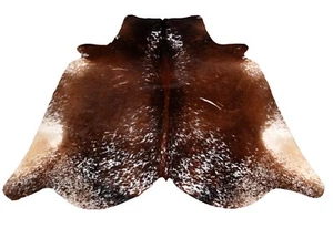 Large Handcrafted Large Dark Brown Cowhide Rug – Stylish & Durable Décor - Picture 1 of 10