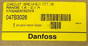DANFOSS 047B3026 1.6-2.5 AMP Circuit Breaker CIT 25 57024303289 Reset Motor - Picture 1 of 3