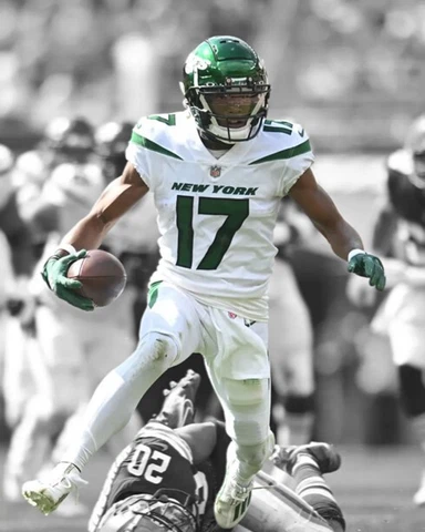 New York Jets GARRETT WILSON Glossy 8x10 Photo Spotlight Print Football Poster Cover