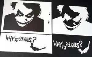 Stencil riutilizzabile vernice aerografo The Joker Face Why So Serious Dark Knight vernice mylar - Foto 1 di 3