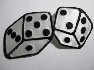  Dice Patch Silk Vintage Original NOS Gambling Shakers Craps Lady Luck 80's - Picture 1 of 4