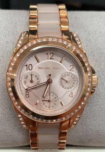 Orologio Michael Kors Cronografo Donna Mini Blair Rosa Tono Oro MK6175