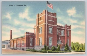 Armory Street View Tamaqua Pennsylvania Linen Postcard - Picture 1 of 2