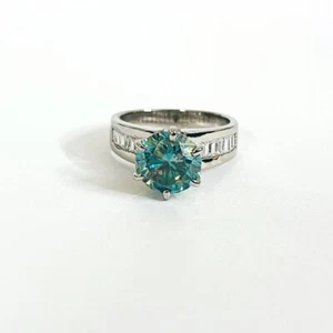 3 Ct Blue Lab Created Diamond Ring Great Shine & Luster Certified Unisex Ring - Picture 1 of 6