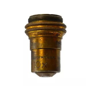 Bausch & Lomb Microscope Objective Lens 10x 16mm 0.25 Pat. Oct 13, 1925 vintage - Picture 1 of 8