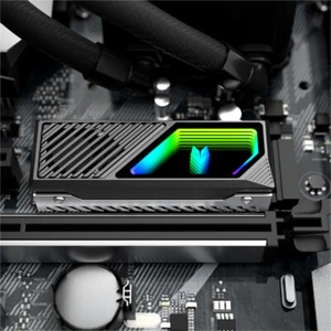 M.2 2280 SSD Heatsink 5V 3Pin ARGB SSD Radiator with Thermal Silicone Pad(Black) - Bild 1 von 7