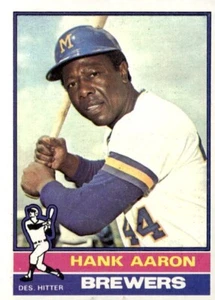 1976 Topps Baseball Card # 550 Hank Aaron Milwaukee Brewers  EX-MT Last Card - Picture 1 of 2