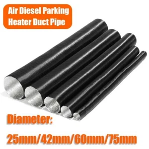 Diesel Heater Duct Pipe Hot Air Paking Conditioner Ducting Aluminum Foil Black - Picture 1 of 6