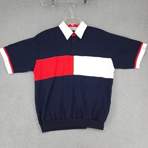 Vintage Classics by Palmland Men's Large Polo Short Sleeve Red White Blue - Picture 1 of 11