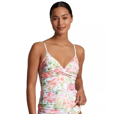 Regata Lauren Ralph Lauren Feminina Floral Pastel Frente Torção Natação Tamanho EUA 14 - Imagem 1 de 4
