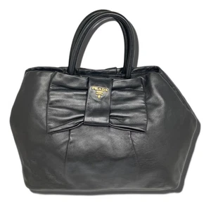 Bolso de Mano PRADA Fiocco Negro Auténtico Mujer "D:5.91" H:8.27" W:11.02" 2000 - Imagen 1 de 10