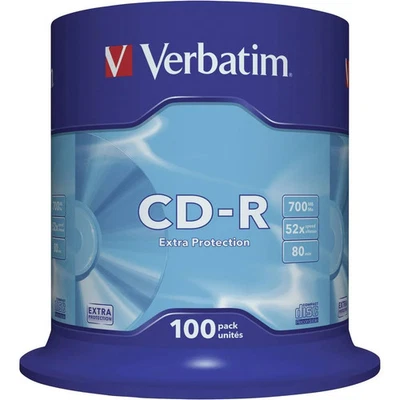 100er Multipack Verbatim 43411 CD-R 80 Rohling 700 MB 100 St. Spindel - Bild 1 von 2