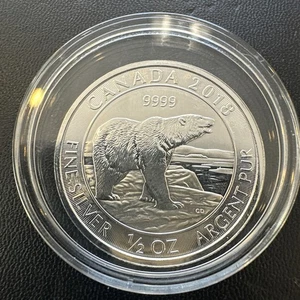 1/2oz Silver 2018 Royal Canadian Mint $2 Polar Bear Coin .9999 fine - Picture 1 of 2