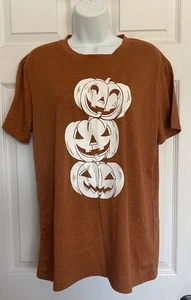 Damen T-Shirt orange braun Halloween Kürbis - Bild 1 von 8
