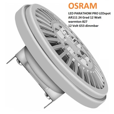 Osram LED PARATHOM PRO LEDspot AR111 24 Grad 12 Watt warmton 827 12 Volt G53 dim - Bild 1 von 2