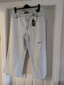 Sainsbury's TU Light Blue Wide Leg  Flare High Rise Jeans Size 18 R - Picture 1 of 5
