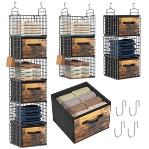 Closet Hanging Organizer with Drawers, 6 Tier Metal Closet Organizers and Sto... - Picture 1 of 6