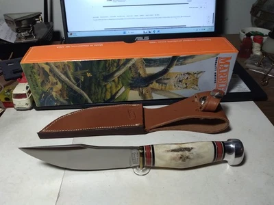 Canicas Gladstone Mich Woodcraft, 4 7/8" hoja mango de ciervo  Foto 1 de 4