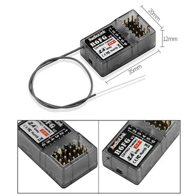 R6FG 2.4G 6-Channel Gyro RC Receiver for RC6GS RC4GS RC4G RC3S T8FB Transmitter - Image 1 of 4