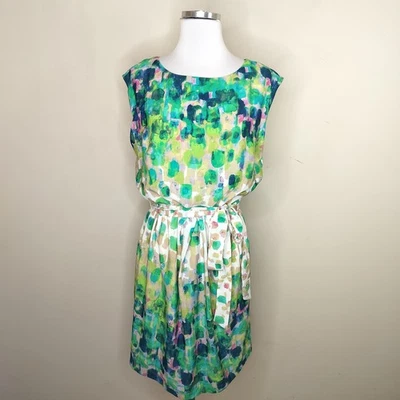 Vestido Jessica Howard Cinturón 10P Pequeño Mujer Acuarela Floral Verde Multi Foto 1 de 4
