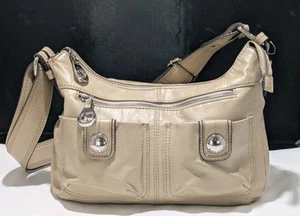Franko Sarto Tan Vegan Leather Multi Compartment Handbag Shoulder Bag EUC - Picture 1 of 16
