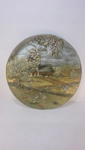Vintage 1980 Byron Molds Farmhouse Spring 3D Ceramic 10.25 Plate Wall Decor - Picture 1 of 2