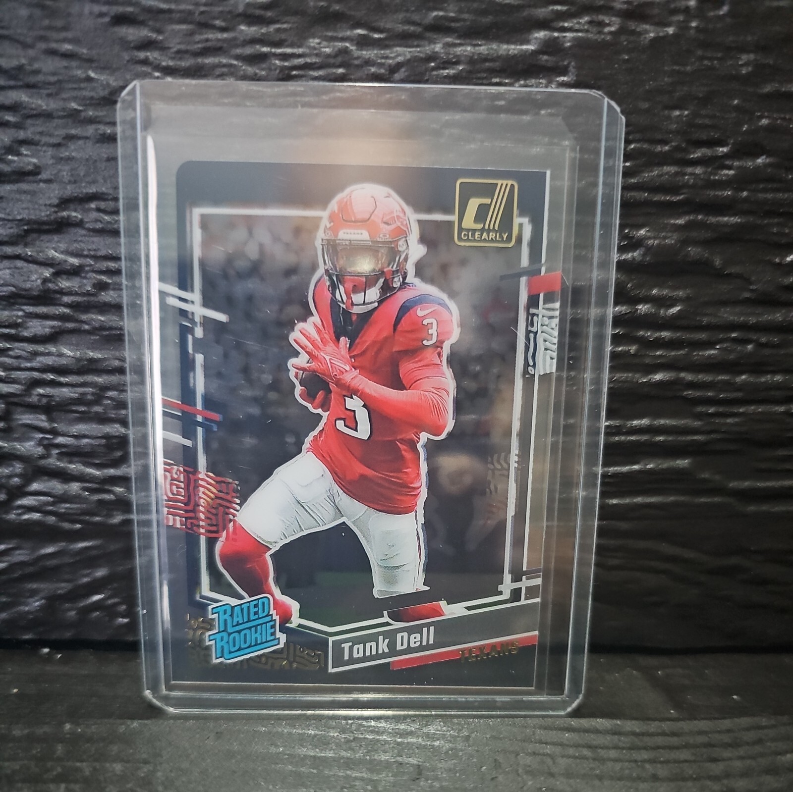 2023 Panini Clearly Donruss TANK DELL #85 RC Rookie Gold Parallel Texans