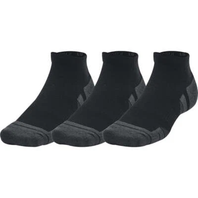 Paquete de 3 calcetines Under Armour Performance Tech de corte bajo negros acolchados para gimnasio para hombre Foto 1 de 4
