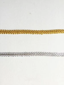 8mm Braid Gold Silver Military Style Lurex Trim cord SCROLL Blinds craft UK - Picture 1 of 1
