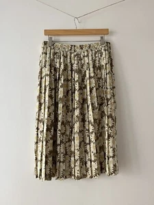Vintage 80er St Michael Midi Rock UK 16 Plissee braun beige Made in UK (32e) - Bild 1 von 7