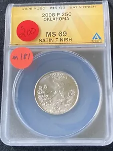 2008-P Oklahoma Washington Quarter MS68 ANACS M181 - Picture 1 of 2