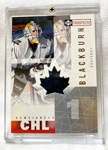 2000-01 UD CHL Prospects Game Jerseys #DB Dan Blackburn "PLUS" Signature Card 