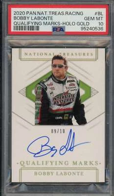 Bobby Labonte 2020 National Treasures Racing Holo Gold Auto (9/10) #Bl PSA 10 - Image 1 of 2