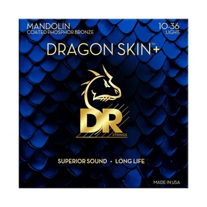 DR Strings Dragon Skin+ DMP-10 Coated Phosphor Bronze Acoustic Mandolin Strings - Picture 1 of 4