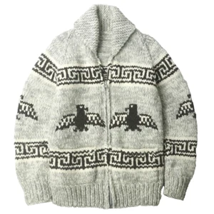 Vintage Tuak Mens Hand Knit Wool Cardigan/Sweater Made In Canada Small - Bild 1 von 8