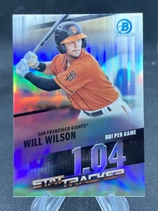 2020 Bowman Chrome Will Wilson Stat Tracker ST-28 Giants 103 - Picture 1 of 2