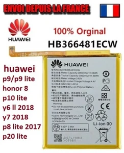 BATTERIE ORIGINALE HUAWEI Y6 2018 / Y7 2018 / P8 P9 P10 P20 lite HB366481ECW - Imagen 1 de 1