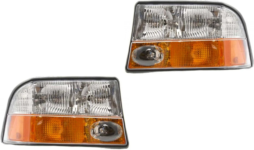 Headlights For 1998-2005 GMC Jimmy With Integral Fog Light Left Right Pair Foto 1 de 4