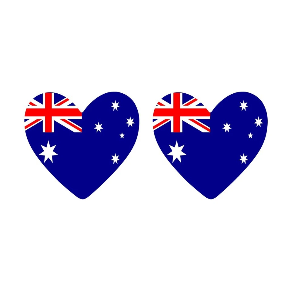 INKING HOUSE 2 x Australia Flag Heart Temporary Tattoo Australian Flag Aussie