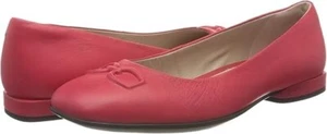 NEW ECCO Anine 38/7.5 squared ballet flats horsebit shoes red career leather - Picture 1 of 6
